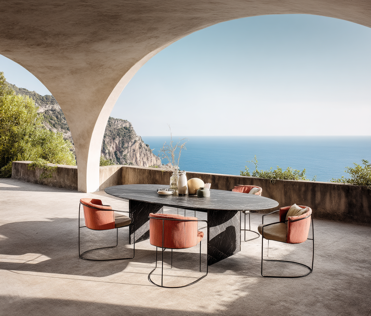 kakadigital_Design_an_oval_dining_table_with_a_black_marble_top_6fe1da36-5f3f-44a6-8375-67a114d5ee6c